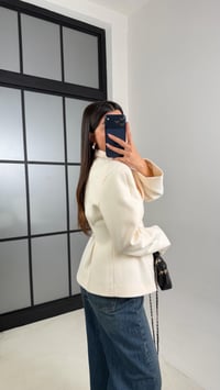 Krem Astarlı Belden Oturtmalı Premium Kaşe Ceket GAUS-00773GAUSCEKETGAUS-00773