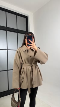 Haki Astarlı Kuşaklı Apolet Detaylı Trençkot GAUS-00978GAUSTRENÇKOTGAUS-00978