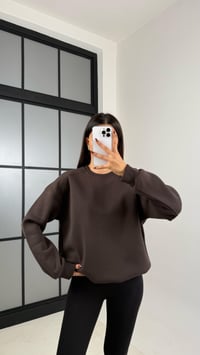 Acı Kahve Şardonlu Basic Sweatshirt GAUS-00219GAUSالسويت شيرت GAUS-00219