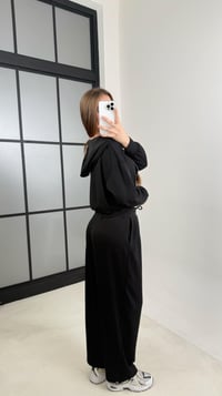 Siyah Atlet Hırka Beli Lastikli Pantolon 3'lü Modal Takım GAUS-00645GAUSTAKIMGAUS-00645