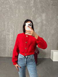 Suzi Kırmızı Tüvit Kısa CeketGausCEKETGU00903962