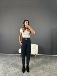 Gece Mavisi Yünefek Havuç Kesim Pantolon GausPANTOLONGU002887