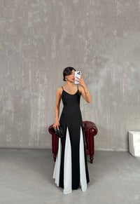 Siyah Ayarlanabilir Askılı Beyaz Şifon Detaylı Astarlı Viral Pinterest Elbise Gaus00242GausDressesGU1001563