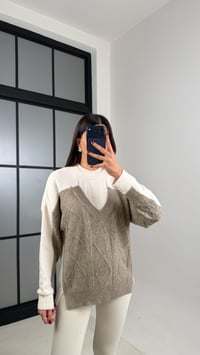 Vizon İki Yakalı Tasarım Triko Kazak GAUS-00578GAUSKAZAKGAUS-00578