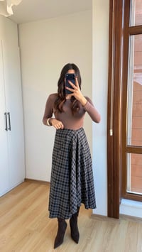 Siyah Premium Kareli Etek GAUS-00770GAUSETEKGAUS-00770