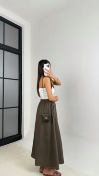 Haki Beli Lastikli Cepli Poplin Etek GAUS-0041GAUSETEKGAUS-0041