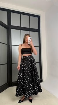 Siyah Puantiye Desenli Premium Poplin Etek GAUS-01261GAUSETEKGAUS-01261