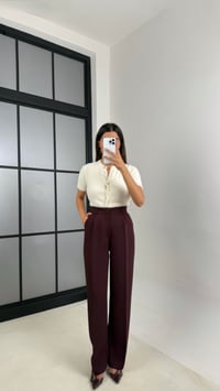 Bordo Cep Detaylı Kumaş Pantolon GAUS-00140GAUSPANTOLONGAUS-00140