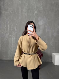 Vita Camel Kemerli Kaşe CeketGausCEKETGU100465