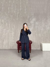 Lacivert Kuşaklı Gabardin Takım Gaus00157GausTAKIMGU1001363