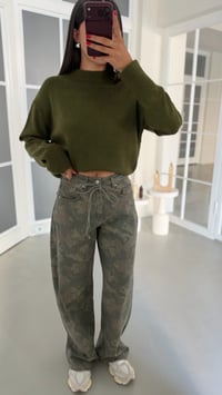 Yeşil Kuşaklı Kamuflaş Desenli Kuşaklı Jean GAUS-02236GAUSDENİM PANTOLONGAUS-02236