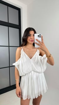 Beyaz Ayarlanabilir Askılı Parlak Şifon Tasarım Tulum Gaus00620GausTULUMGU1002448