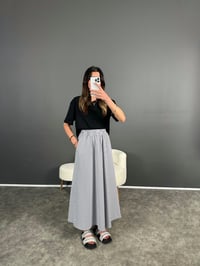 Siyah Çizgili Cepli Uzun EtekGausETEKGU004599