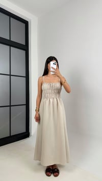 Taş Ayarlanabilir Askılı Gipeli MD Muadil Tencel Elbise Gaus00617GausELBİSEGU1002443