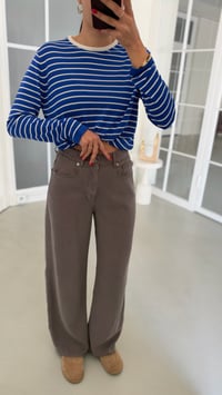 Gri Beli Lastikli Geniş Paça Jean GAUS-01876 GAUS-02035GAUSDENİM PANTOLONGAUS-02035