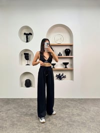 Pupa Siyah Beli Lastikli Ayrobin PantolonGausPANTOLONGU0090354