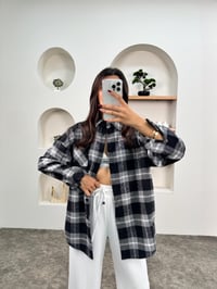 Raga Gri Kareli Kaşe Oduncu Oversize GömlekGausGÖMLEKGU00903662