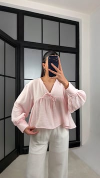 Pembe Müslin Bluz GAUS-01368GAUSالبلوزات GAUS-01368