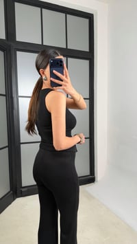 Siyah Örgü Kemerli Pantolon GAUS-01361GAUSPANTOLONGAUS-01361
