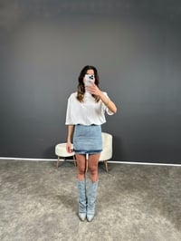Tws Beyaz Jean Detaylı Vatkalı ElbiseGausELBİSEGU004509