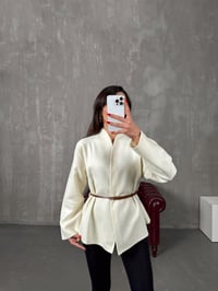Vita Ekru Kemerli Kaşe CeketGausCEKETGU100466