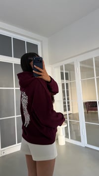 Mürdüm Kanat İşlemeli Kapüşonlu Sweatshirt GAUS-02052GAUSSweatshirtGAUS-02052