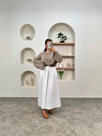 Gosa Beyaz Beli Lastikli Gabardin Kumaş EtekGausETEKGU0090393