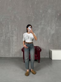 Ceremi Orta Mavi Mom JeanGausDENİM PANTOLONGU100661