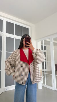 Çok Renkli Astarlı Muadil Kareli Ceket GAUS-02215GAUS السترات  GAUS-02215