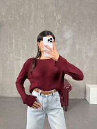 Nebra Bordo MD Muadil İnce TrikoGausTRİKOGU100668