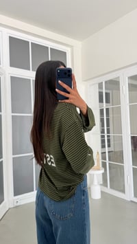 Yeşil Çizgili Vintage Sweatshirt GAUS-02121 GAUS-02199GAUSSweatshirtGAUS-02199