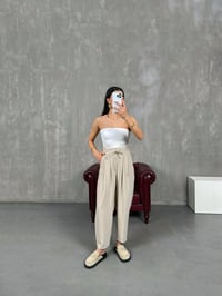 Vetra Taş Önden Bağlama Detaylı Havuç Model Şalvar PantolonGausPANTOLONGU100937