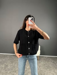 Siyah Önü Cepli Kapri Kol HırkaGausHIRKAGU004253