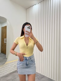 Sarı Önü Fermuarlı Tshirt Gaus00330GausTSHIRTGU1001766