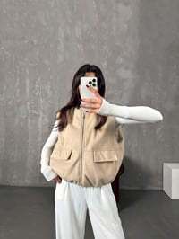 Exer Bej Fermuarlı Astarlı Kaşe YelekGausYELEKGU10036