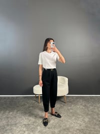 Siyah Paçası Düğmeli Zr Model Pantolon GausPANTOLONGU007208