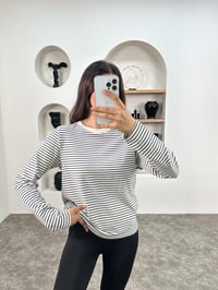 CS Lacivert Çizgili Bisiklet Yaka Beyaz SweatshirtGausSWEATSHIRTGU008963