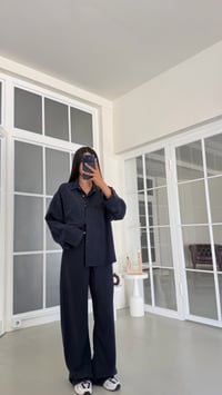 Lacivert Gömlek Pantolon İkili Premium Tencel Denim Takım GAUS-02099GAUSTAKIMGAUS-02099