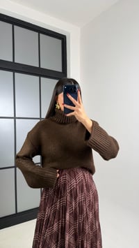 Acı Kahve Balıkçı Yaka Örgü Kazak GAUS-00726GAUSKAZAKGAUS-00726