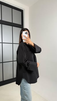 Siyah Gizli Düğmeli Kol Katlamalı Poplin Gömlek GAUS-00449GAUS القمصان GAUS-00449