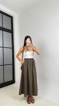 Haki Beli Lastikli Cepli Poplin Etek GAUS-0041GAUSETEKGAUS-0041