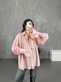 Kalis Pembe Büzgülü Oversize GömlekGausGÖMLEKGU100962