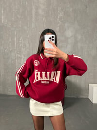 Juste Bordo Yazı Baskılı SweatGausSWEATSHIRTGU10050