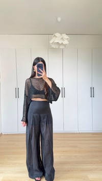 Siyah ZR Model Şortlu Transparan Pantolon GAUS-01594GAUSPANTOLONGAUS-01594