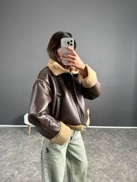 Lona Aci Kahve İçi Kürklü Mont GausMONTGU002768