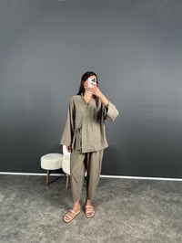 Diore Pinterest Haki Yandan Bağlamalı İkili Takım GausTAKIMGU007968