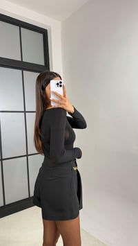 Siyah Zincir Detaylı Şort Etek GAUS-00590GAUSETEKGAUS-00590