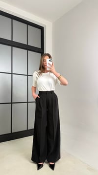 Siyah Cep Detaylı Tencel Pantolon GAUS-00992GAUSPantsGAUS-00992