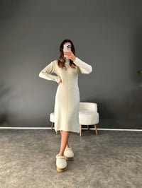 Soho Krem Yumuşak Triko Elbise GausELBİSEGU002962
