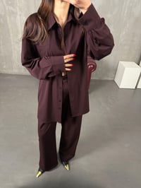 Simev Bordo Gömlek Pantolon İkili TakımGausTAKIMGU100597